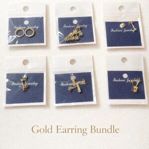Gold Earring Bundle - 6 pairs J233